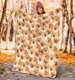 Pomeranian Full Face Blanket