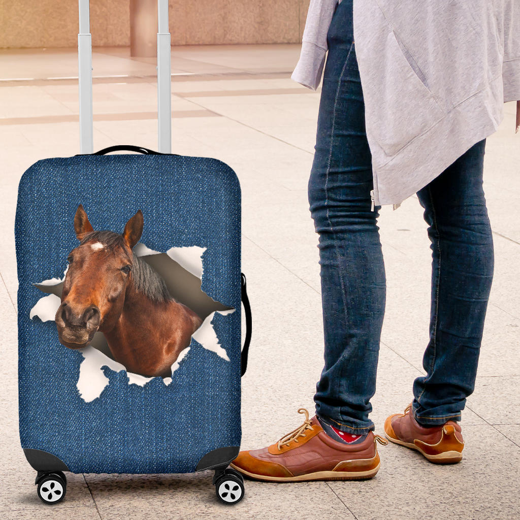 Horse Torn Paper Luggage Covers