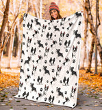 Boston Terrier Paw Blanket