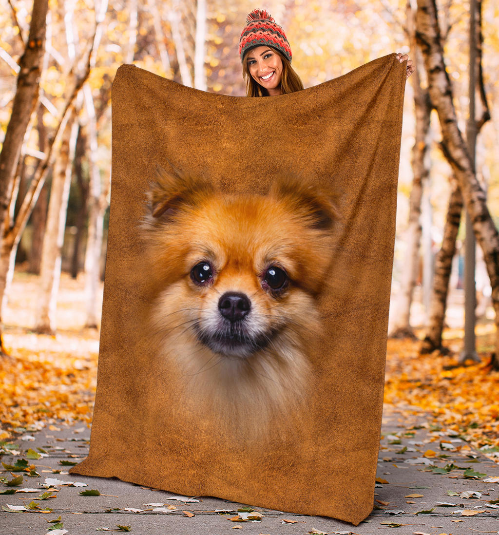 Pomeranian Face Hair Blanket