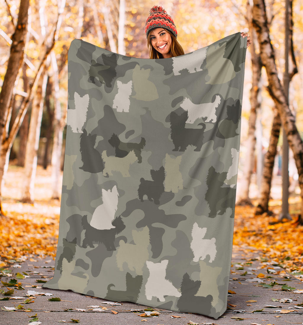 Yorkshire Terrier Camo Blanket