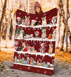 Welsh Corgi Snow Christmas Blanket