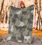 English Bulldog Camo Blanket