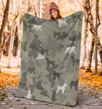 Black Russian Terrier Camo Blanket