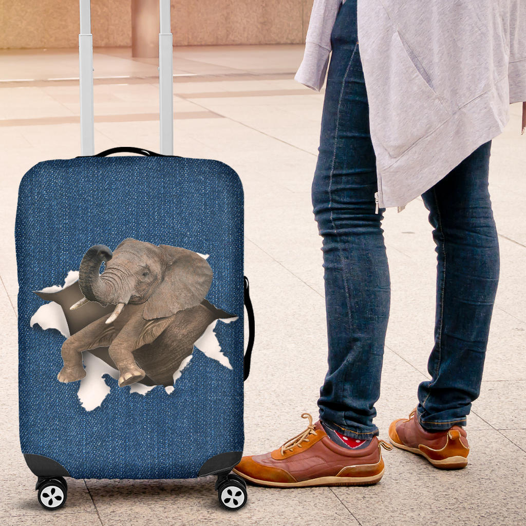 Elephant Torn Paper Luggage Covers