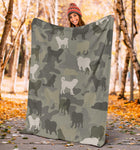 Tibetan Mastiff Camo Blanket