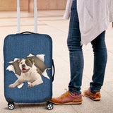 American Bulldog Torn Paper Luggage Covers