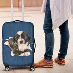 Tibetan Terrier Torn Paper Luggage Covers