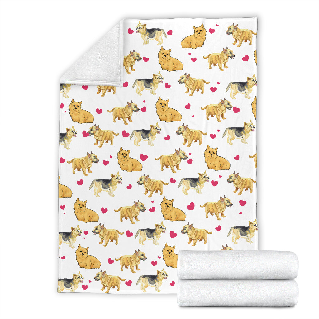 Norwich Terrier Heart Blanket