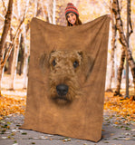 Airedale Terrier Face Hair Blanket