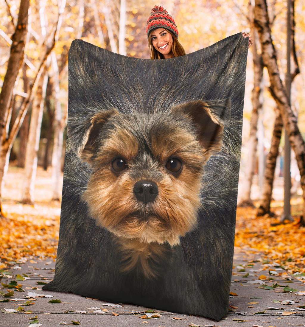 Yorkshire Terrier Face Hair Blanket