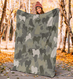 American Eskimo Dog Camo Blanket