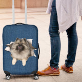 Keeshond Torn Paper Luggage Covers