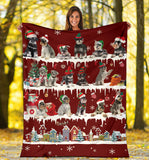 Schnauzer Snow Christmas Blanket