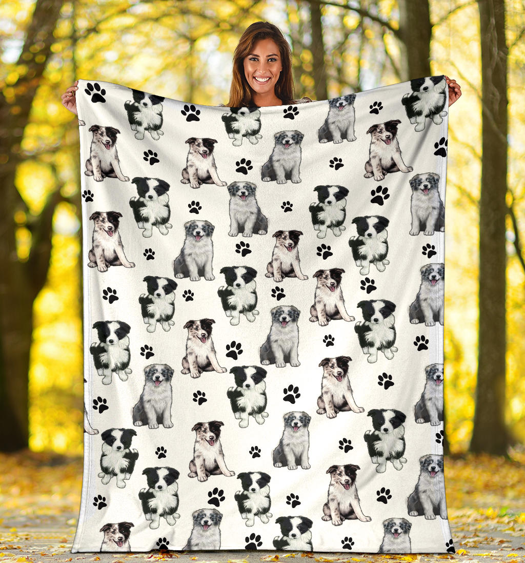 Border Collie Paw Blanket