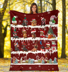 Dachshund Snow Christmas Blanket