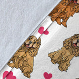 English Cocker Spaniel Heart Blanket