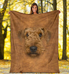 Airedale Terrier Face Hair Blanket