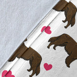 Flat Coated Retriever Heart Blanket