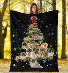 Pekingese Christmas Tree Blanket