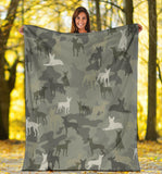 American Hairless Terrier Camo Blanket