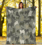 American Eskimo Dog Camo Blanket