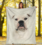 American Bulldog Face Hair Blanket