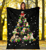 Labrador Retriever Christmas Tree Blanket