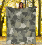 English Bulldog Camo Blanket