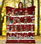 German Shepherd Snow Christmas Blanket