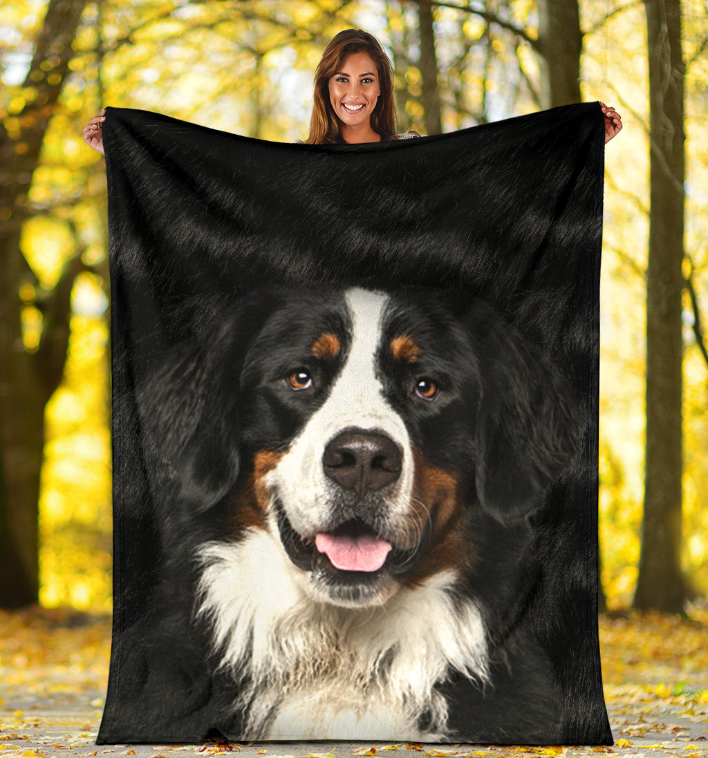 Bernese Mountain Dog 2 Face Hair Blanket