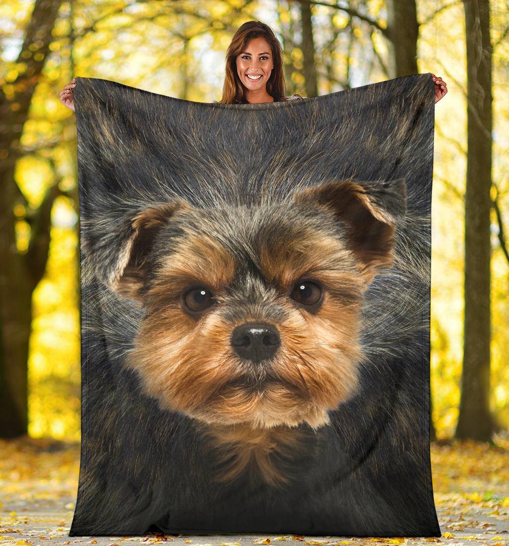 Yorkshire Terrier Face Hair Blanket