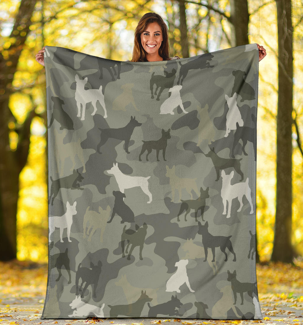 Rat Terrier Camo Blanket