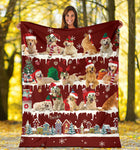 Golden Retriever Snow Christmas Blanket