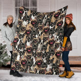 French Bulldog Full Face Blanket