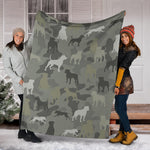 American Bulldog Camo Blanket