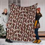 Irish Red and White Setter Full Face Blanket