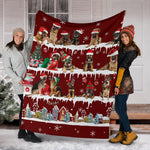 German Shepherd Snow Christmas Blanket