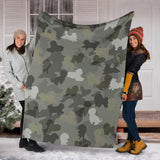 Bolognese Dog Camo Blanket