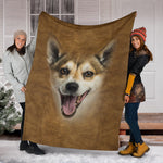 Norwegian Lundehund Face Hair Blanket