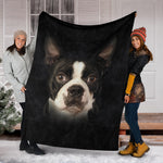 Boston Terrier Face Hair Blanket