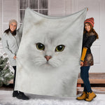 White Cat Face Hair Blanket