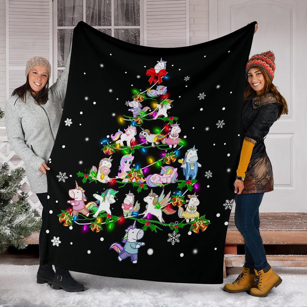 Unicorn Christmas Tree Blanket