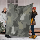 French Bulldog Camo Blanket