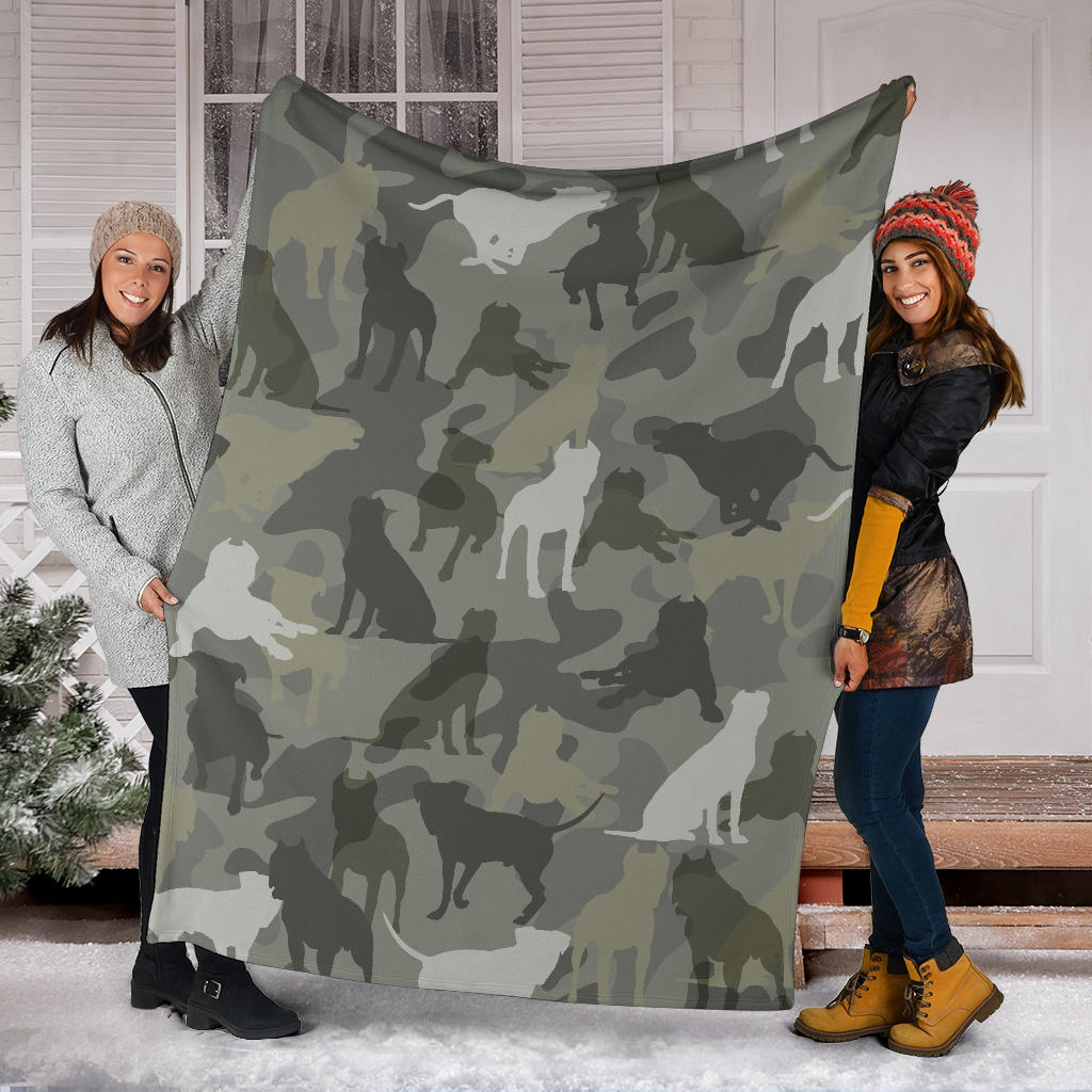 American Pit Bull Terrier Camo Blanket