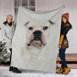 American Bulldog Face Hair Blanket