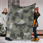 English Bulldog Camo Blanket