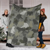 English Bulldog Camo Blanket