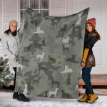 American Hairless Terrier Camo Blanket