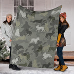 Boston Terrier Camo Blanket